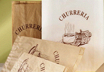 Bolsas de papel anti grasa y para servir Churros, Patatas, Castañas