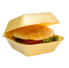 Envase hamburguesa foam 135x135x70 mm.