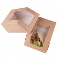 Envase de carton con ventana y tapa para Wrap (850 Unidades)