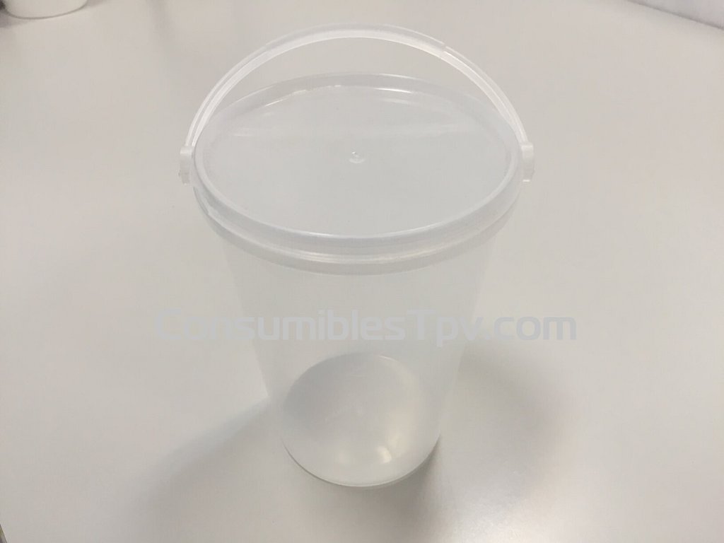Cubo Plástico bebidas de 1L. Personalizado 1 cara