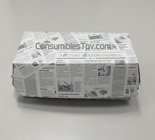 Caja cartón Takeaway Hotdog (450 Unidades) Periódico