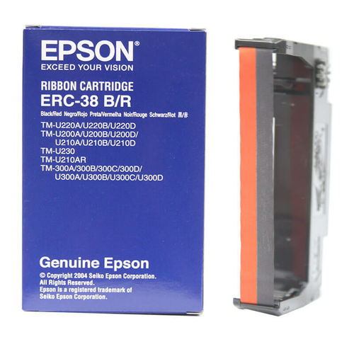 Cinta tinta Epson Original ERC 30 34 38 Rojo y Negro